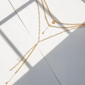 Marlyn Schiff Gold Triple Layered Necklace
